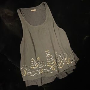 Hollister Gray Flowy Crop Top size XS